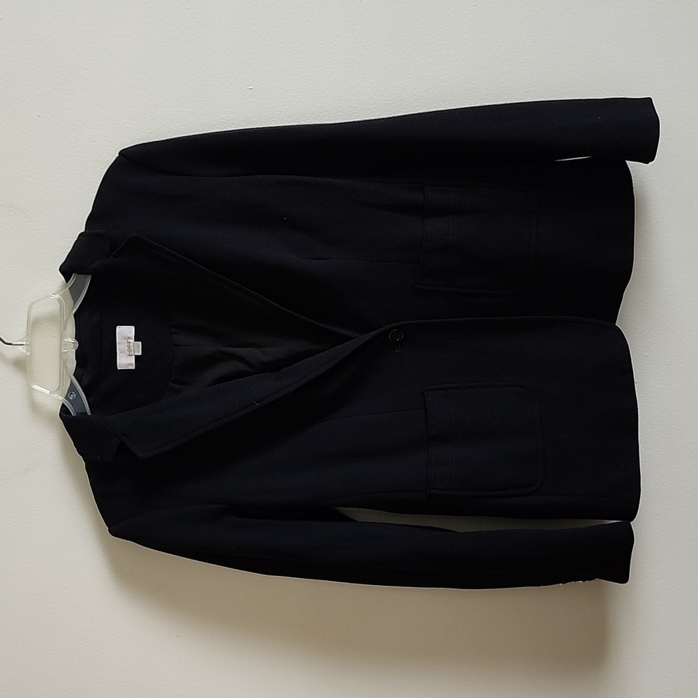 Loft Single Button Sweater Blazer Black Stretch Women's size 4 Gold Hardware